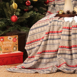 Плед флисовый новогодний «Экономь и Я. Новогодний узор», 150×130 см, 160 г/м²