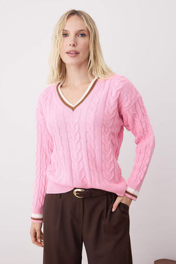 Lacivert Sac Orgulu Kolej Temal? Triko Kazak TWOAW26KZ00153 - Trendyolmilla фото 11