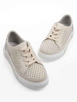 03-C322-2A BEIGE Полуботинки летние женские (натуральная кожа) - Фабричный китай фото 14