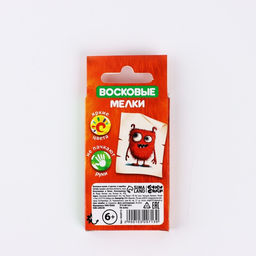 Цена за 5 шт. Мелки восковые 6 цветов в коробке «БукиБяки»