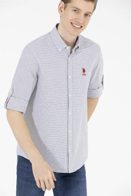 U. S. Polo Assn Мужская темно-синяя рубашка с длинным рукавом - U.s. polo assn фото 9