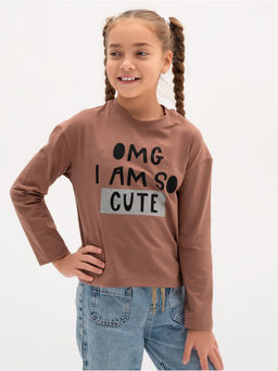 Лонгслив детский ОМГ серый - София фото 3