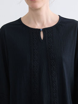 Bisiklet Yaka Nak??l? Bluz