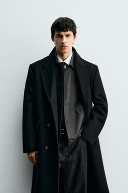 WOOL BLEND DOUBLE-BREASTED COAT