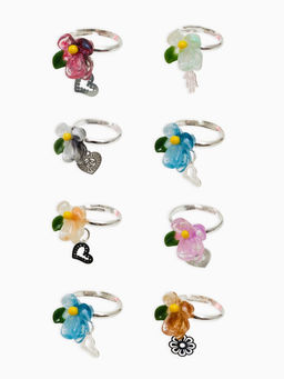 Цена за 36 шт. Кольцо «Выбражулька. Цветок», с подвеской, МИКС, безразмерное