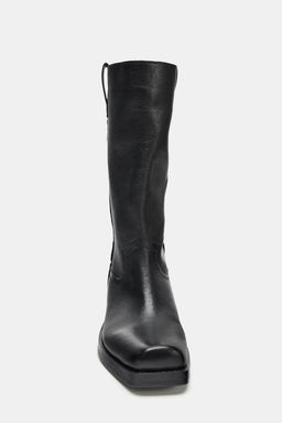 LEATHER COWBOY ANKLE BOOTS