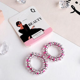 Цена за 6 шт. Резинка для волос Пружинка вставка (набор 2 шт) микс