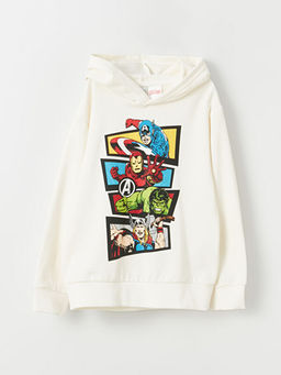 Avengers Bask?l? Uzun Kollu Erkek ?ocuk Hoodie