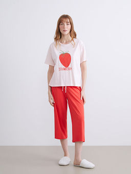 ?ilek Bask?l? Kad?n Kaprili Pijama Tak?m?