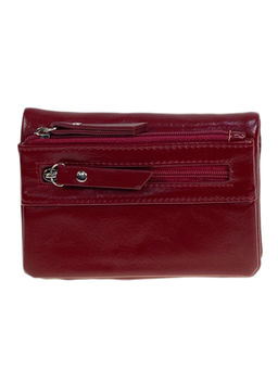 Женское портмоне из искусственной кожи, цвет бордовый