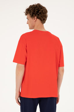 Erkek Comfort Fit Bisiklet Yaka K_rm_z_ Ti__rt
