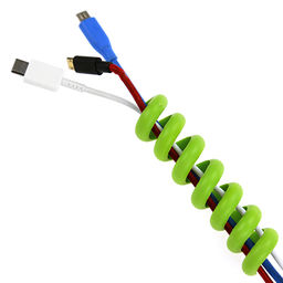 Держатель для кабеля 2 штуки 9,5х2,4см, силиконовый, Спираль, в блистере (Китай) - Домашняя мода фото 3