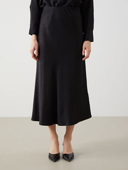 Beli Lastikli Desenli Saten Kad?n Etek