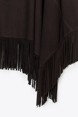 LEATHER FRINGE CAPE - Zara фото 7
