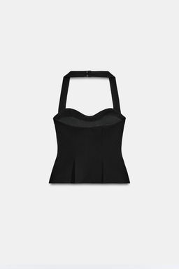 TOP HALTER PLIEGUES / Negro - Zara фото 6