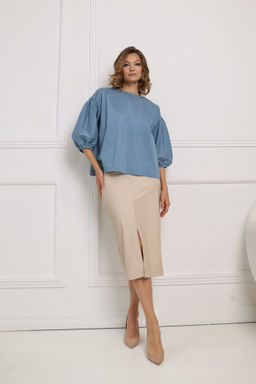 Блузка свободного кроя с объемными рукавами - Looklikecat фото 4