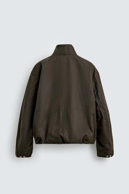 CAZADORA CROPPED FIT EFECTO ENCERADO AARON LEVINE X ZARA / Marr?n  фото 8