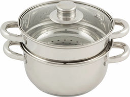 Пароварка 2х-уровневая из нерж стали 2.5л индукция/капс дно MEDIANO арт.008524 /Mallony/  фото 4