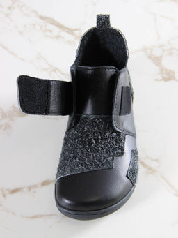 Босоногие ботинки 206.NATAbl.Черная кожа+черный джангл/Мех