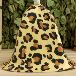 Шапка для бани и сауны, с принтом «Леопардовая», полиэфир 70%, шерсть 30%, «Добропаровъ»