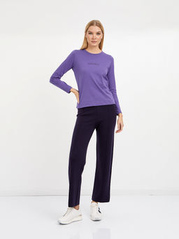 брюки женские прямого кроя в фиолетовом цвете - Glenfield фото 2