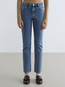 Y?ksek Bel Slim Fit Kad?n Jean Pantolon