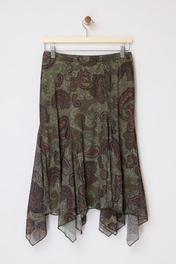 Cok Renkli Cicekli A-Kesim/Can Form Volanl?/F?rf?rl? Normal Bel Midi Tul Orme Etek TWOSS26ET00019 - Trendyolmilla фото 10