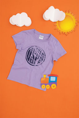 U. S. Polo Assn / Базовая сиреневая футболка с круглым вырезом для мальчиков