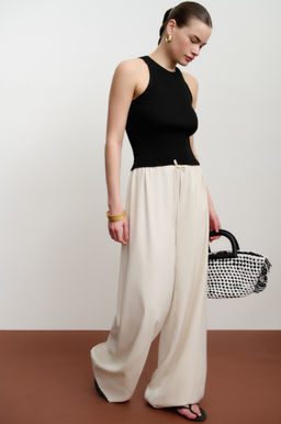 Брюки прямые на кулиске из костюмной ткани - Mollis фото 2