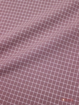 Пестрядь Средняя клетка на винтажном бруснично-лиловом, ш.1.4м, хлопок-95%, п/э-5%, 140гр/м.кв