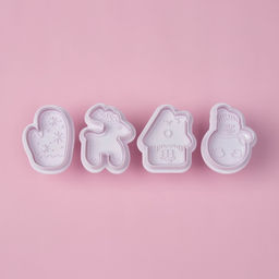 Плунжеры кондитерские Доляна Зимняя сказка, набор 4 шт., новогодние, пластик, белые