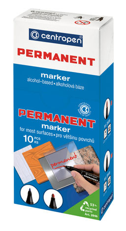 Centropen Маркер PERMANENT 1мм перо игольчатое 10 шт