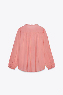 ROMANTIC LACE TRIM BLOUSE - Zara фото 6