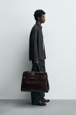 CAMISA RELAXED FIT DENIM / Negro - Zara фото 4
