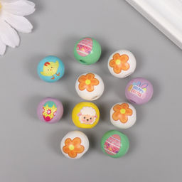 Бусины для творчества дерево Пасха, набор 10 шт., 1.6?1.6?1.6 см