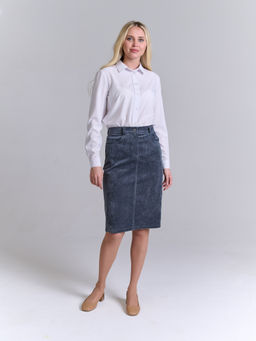 Вельветовая юбка прямого кроя