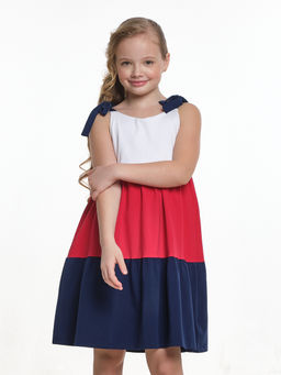 Платье сарафан триколор UD 7595 белый/бирюза/синий - Mini maxi фото 8