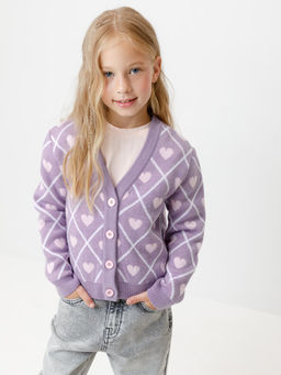 КВ 30158/ш/светло-сиреневый кардиган для дев