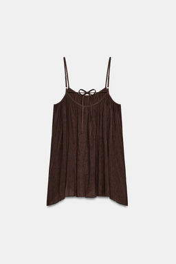 VESTIDO MINI TEXTURA VOLUMEN / chocolate - Zara фото 8