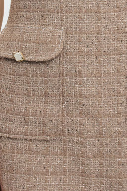 Camel A Kesim Cep Detayl? Mini Dokuma Elbise TWOAW25EL00169