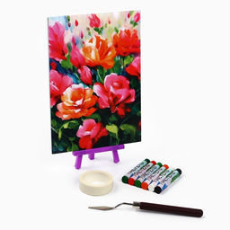 Рисование пастелью с мольбертом Красочные пионы, набор для творчества