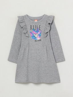 CRB wear/CWKG 62888-11-290 Платье для девочки, светло-серый меланж/Ex.Cherubino  фото 6