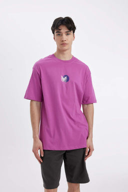 Футболка Comfort Fit с круглым вырезом и короткими рукавами с принтом на спине - Defacto фото 3