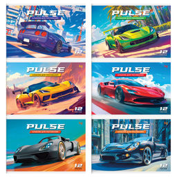 Цена за 3 шт. Альбом для рисования BG А5 12л. на скрепке "Pulse" (АР5ск12_06384) обложка мелованный картон