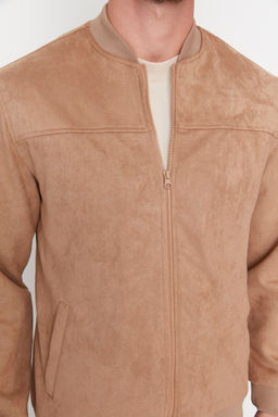 TRENDYOL MAN Camel Regular Fit Fermuarl? Suet Mont TMNAW22MO0123 - Trendyolmilla фото 5
