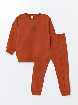 Bisiklet Yaka Uzun Kollu Basic Erkek Bebek Sweatshirt ve E?ofman Alt 2li