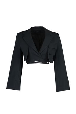 TRENDYOLMILLA Limited Edition Ac?k Haki Crop Astarl? Kruvaze Dokuma Blazer Ceket TWOAW23BC00076  фото 3