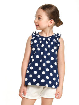 Футболка для девочки UD 1833 синий горох