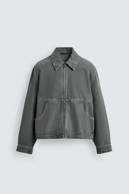 CAZADORA BOXY FIT PESPUNTES CONTRASTE / Verde gris - Zara фото 7