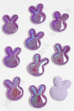 Патч глянец с блестками "Зайка" 4,3*3,2 см (10 шт) SF-2971, сиреневый хамелеон